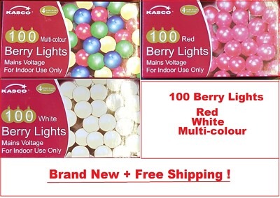 Neu 100 rot/weiß/mehrfarbige Beerenlichter für Weihnachtsbaum/Deko Licht!