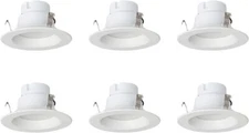 6-Pack 4-Inch Recessed LED Light ,  5000K. Dimmable, CEC Compliant, Energy Star,