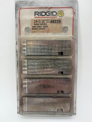 New Rigid 48225 3/8''-16 UNC High Speed Universal Bolt Dies Right Hand - 4-Pack