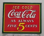 COCA-COLA VINTAGE PORCELAIN METAL REPRODUCTION SIGN