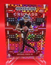 2024 Rookies & Stars Michael Penix Jr. Crusade Red Plaid Prizm Rookie Card RC