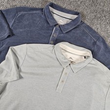 Tommy Bahama Emfielder Polo Shirt XL Blue Tencel Blend Short Sleeve Casual Mens
