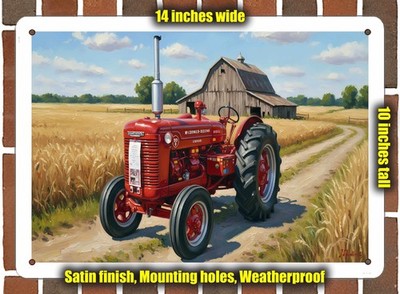 Metal Sign - 1945 International WD9 Tractor Oil Painting - 14x10