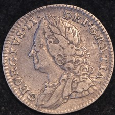 Sixpence 1758 George II .925 Silver (T33)