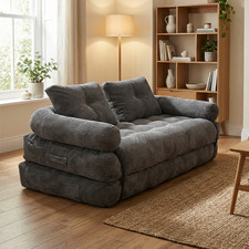 Vacuum Compressed 2 Seater Sofa Bed, 2-in-1 Convertible Loveseat Sleeper Couch