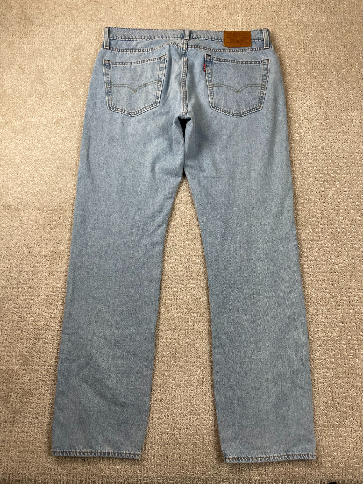 Levis 502 Jeans Mens Fits 34x31 Premium Big E Light Wash Denim Regular Straight
