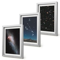 Poster Set Wanddekoration Kosmische Landschaften Von Galaxien Silber Rahmen