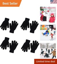4 Pairs Kids Winter Gloves for Boys Girls - Warm Winter Gloves for Kid, Knit ...