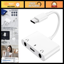 USB C to 3.5mm Audio Adapter, 3 in 1 Headphone Splitter PD 60W Charger