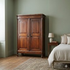 Antique Wardrobe Walnut Poplar 2 Doors Italy XVIII Century Original Late 18th Ce