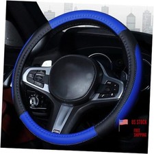 Car Steering Wheel Cover 15 Inch Comfort Durability Safety Black Dark Blue