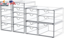 Makeup Organizer Storage 16 Drawers 4 Pc Clear Desktop Desk Organizer Dustproof
