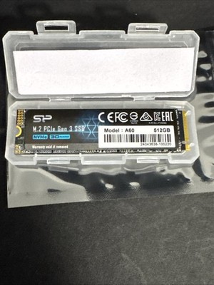 Silicon Power 512GB M.2 2280 PCIE Internal SSD, 7 Power On Hours Use, 2GB Writtn