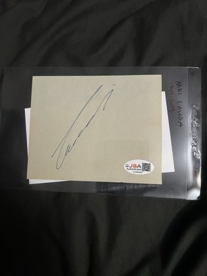 Niki Lauda Signed Autograph Cut, JSA Certified COA CJ99447 Original