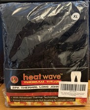 NEW SEALED Heat Wave Pack of 2 Men's Thermal Long Johns Black Size XL