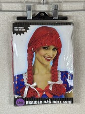 Adult Braided Rag Doll Wig Red Costume Wig Halloween New Sealed