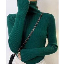 Heliar Women Fall Turtleneck Sweater Knitted Soft Pullovers Cashmere Jumpers