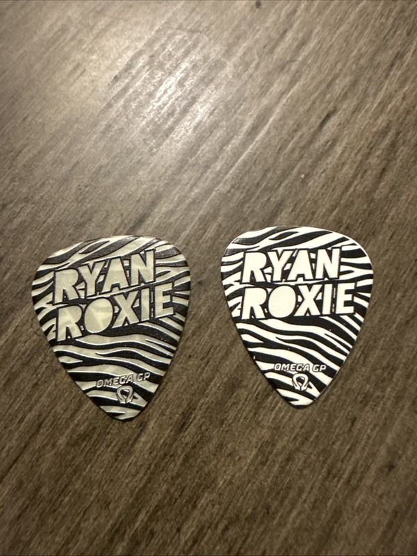 Alice Cooper Ryan Roxie Tour Guitar Pick Zebra Striped & Glow In The Dark Pick