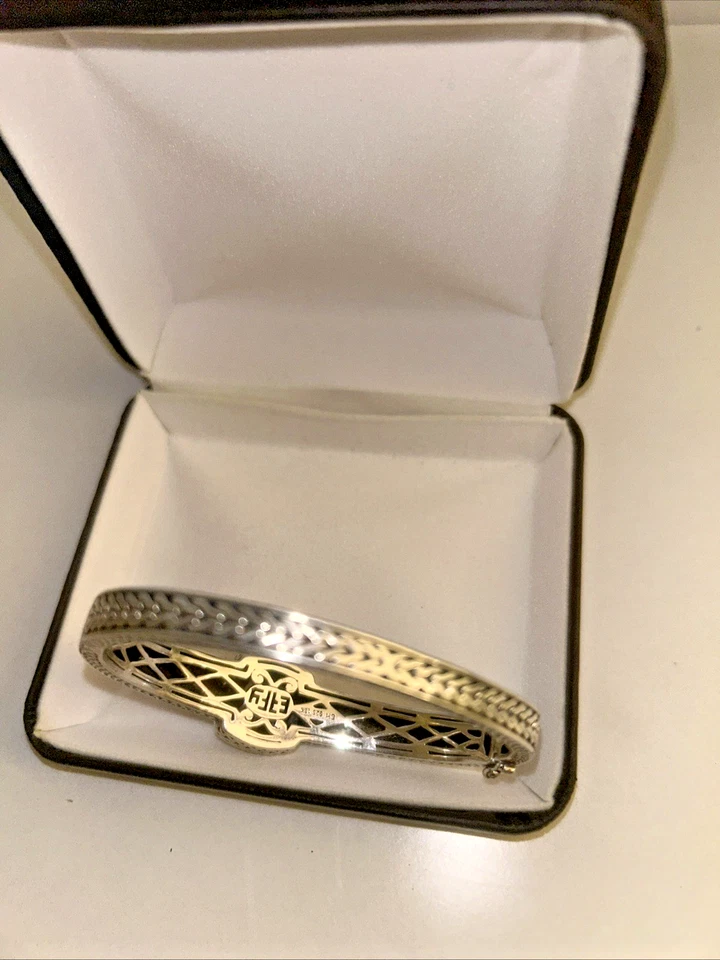 Brazalete Brazalete Effy Multi Piedra Plata Esterlina y 18K Diseñador Precioso Detalle Foto 4 de 4