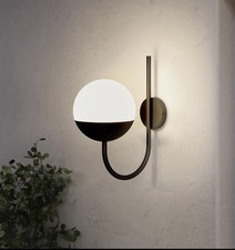 GoodHome Jarrow Black Mains-Powered Outdoor Wall Light 20.5cm Diameter