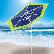 Ombrellone Mare Spiaggia Giardino Acciaio Grande 210cm con Custodia Bicolore