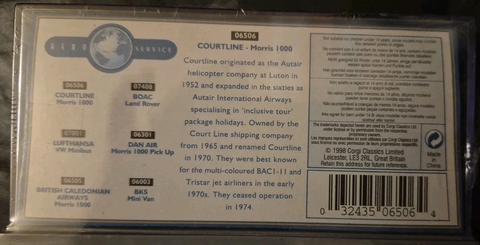 Corgi Aero Services 06506 Courtline Morris 1000 In a Perspex Box Die Cast Model - Image 4 of 4