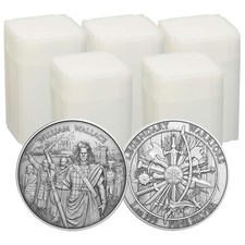 Lot of 100 - 1 Troy oz William Wallace Design .999 Fine Silver Round