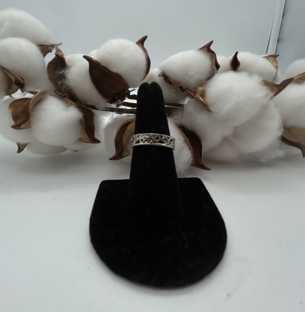 Sterling Silver  Open Work Scroll Design Band Rin… - image 4