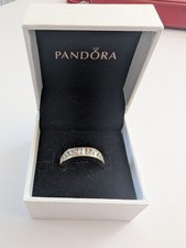 925 Sterling Silver CZ Eternity Ring Size P 56 Baguette Band