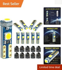 10-pack T5 Led Bulbs - 6000k White Dashboard And Interior Light Upgrade