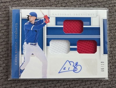 Cavan Biggio 2020 Panini National Treasures Triple Patch Auto! #GGS-CB /99