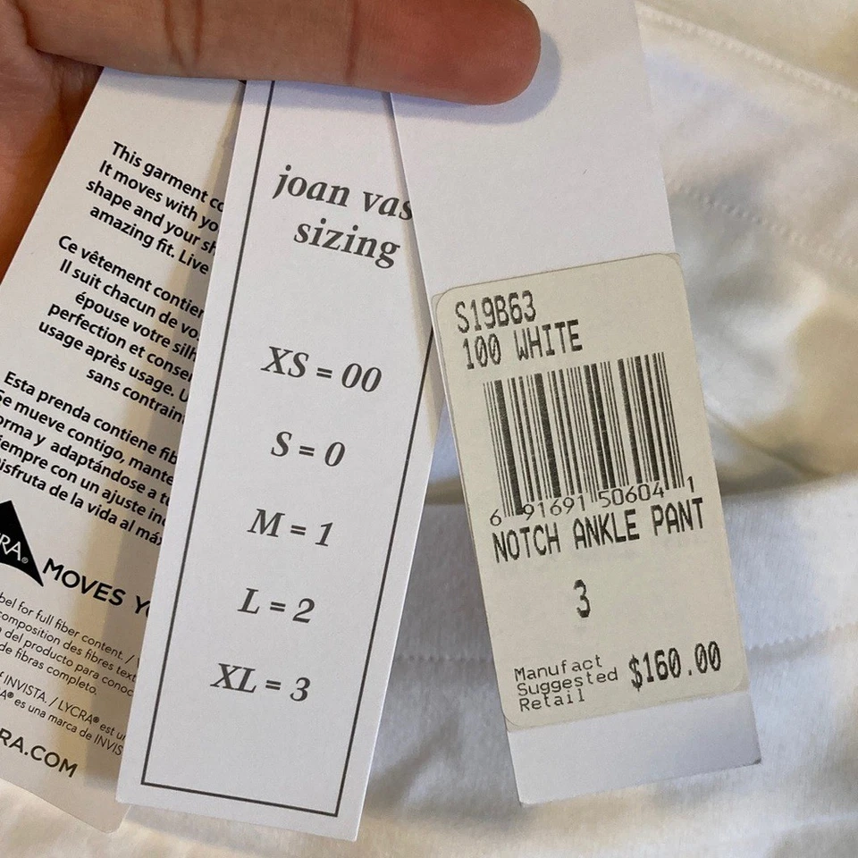 Pantalón tobillo Joan Vass Muesca XL Blanco Foto 3 de 4