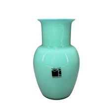 Carlo Moretti Murano Glass Vase Turquoise Blue 2 Color Made In Italy MCM 5"