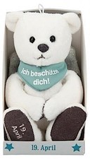Depesche 8139.110 - Schutzengel Bär aus Plüsch, ca. 9 cm, mit Datum 19. Apr ...