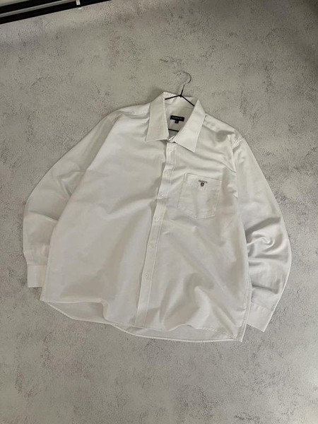 Men Gant Shirt White Cotton 46 / 3XL / 54