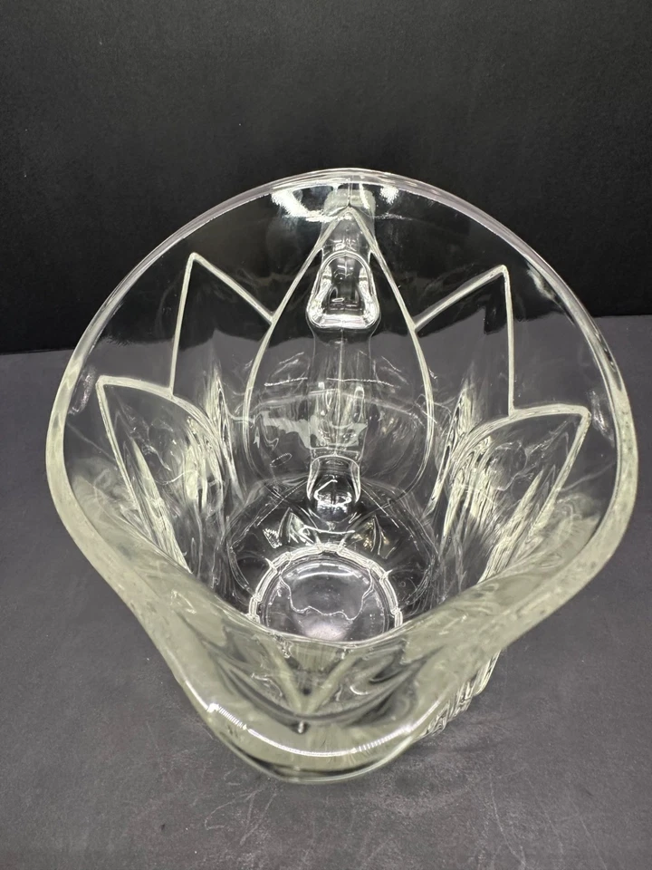 Jarra de agua de tulipán cristal D'Arques Durand Pompano de colección cristal Francia 8" Foto 2 de 4