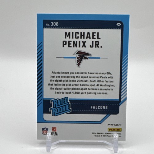 2024 DONRUSS OPTIC MICHAEL PENIX Jr. RC HOLO SILVER PRIZM RATED ROOKIE FALCONS - Bild 2 von 5