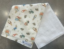 Peter Rabbit Baby Burp Cloths Cotton Double Towel Backed Free Post Absorbent