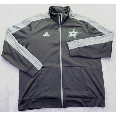 Adidas Dallas Stars NHL Mens XL ClimaWarm Full Zip Track Jacket Black Grey