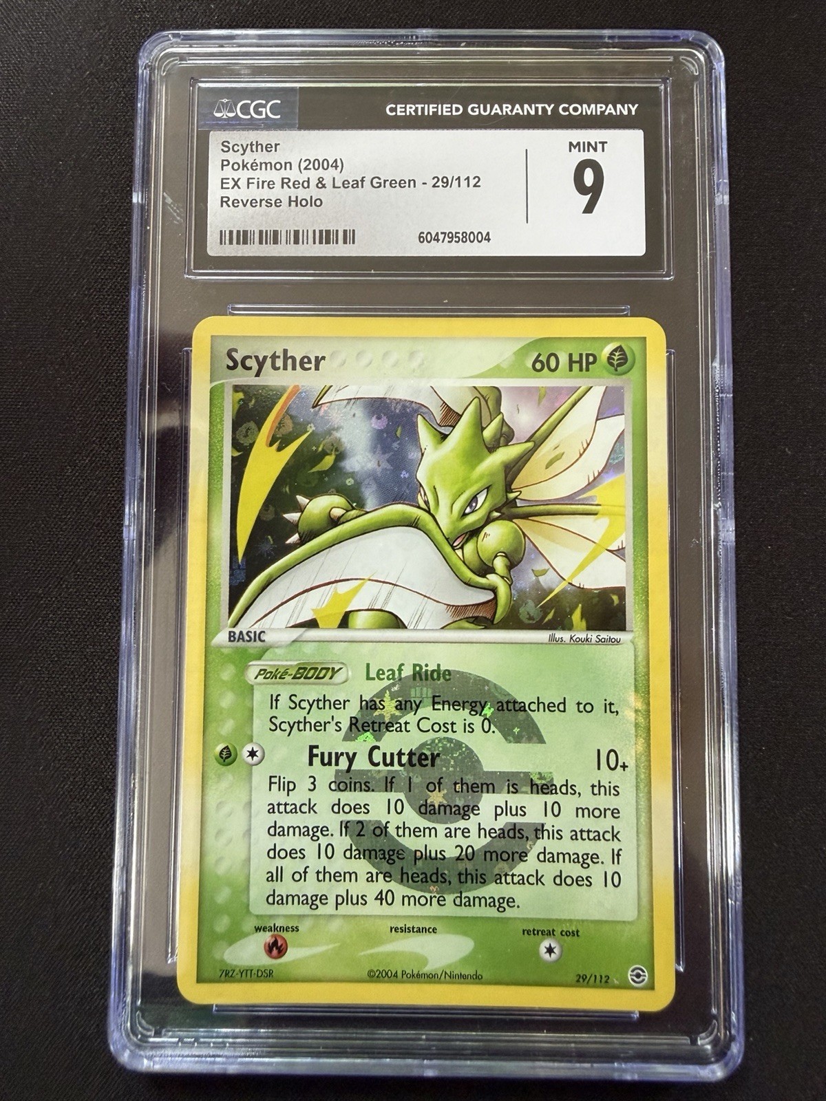 CGC 9 Scyther 29/112 EX Fire Red Leaf Green Reverse Holo