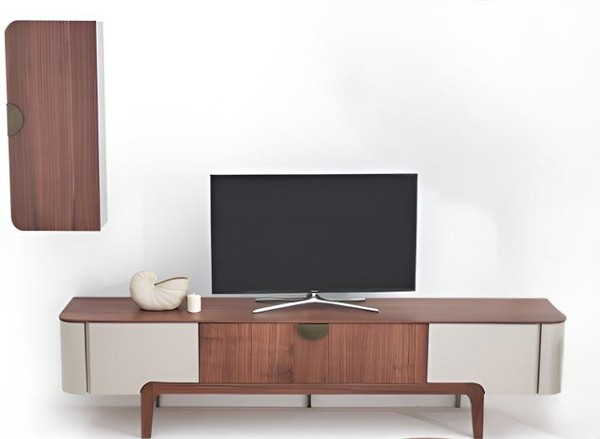 Braunes Wohnzimmer Set Designer Holz Sideboard Luxus Regale 2Tlg-image