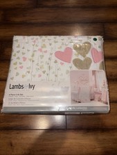 Lambs  Ivy Baby Love 4-Piece Crib Bedding Set - Pink, Gold, White, Love, Hearts