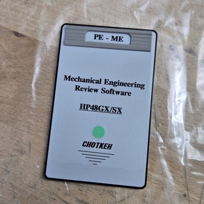 Mechanical Engineering Review Software Card HP 48GX Calculator Chotkeh PE-ME