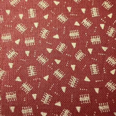 Plum Creek Patchwork Pinnacle Red/Tan Geometric Cotton Fabric 1/2 Yard +++