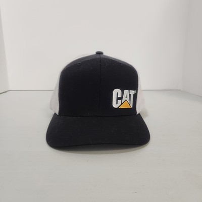 Authentic Caterpillar CAT logo Black White Mesh Hat Cap