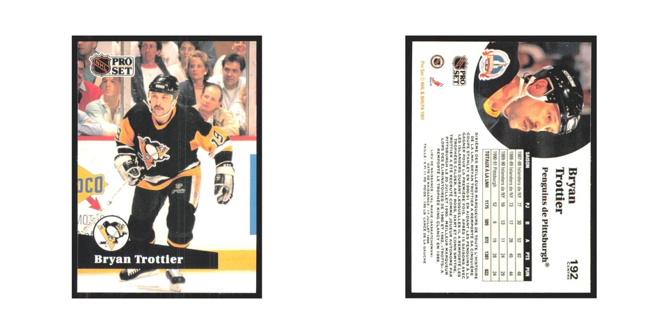 1991 Pro Set Bryan Trottier Pittsburgh Penguins #192 - Image 3 of 3