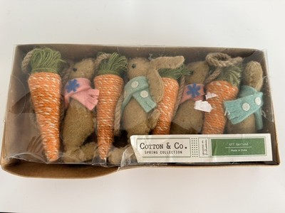 COTTONTAIL LANE 6ft Spring Easter Bunny & Carrot Garland NEW, BOX DAMAGED 