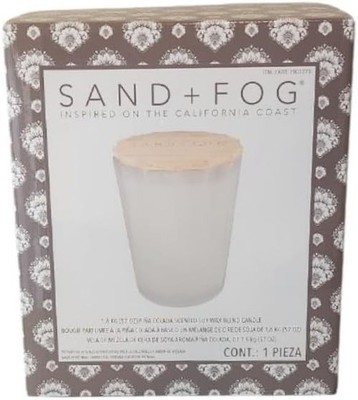 Sand & Fog 57oz Soy Wax Blend Glass Scalloped Candle Essential Oils- Pina Colada