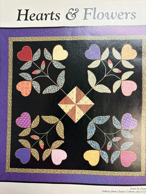 HEARTS & FLOWERS Quilt pattern from Quiltmaker Magazine, Applique, 36x36