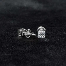 5mm Square Moissanite Cluster Earrings, 0.15ct Diamond Studs